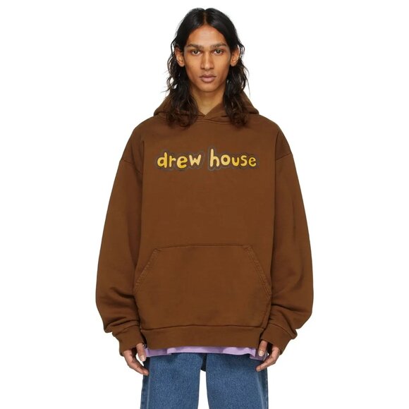 Like New Drew House Cartoon Font Brown Hoodie Sweatshirt,  Medium - Picture 1 of 7